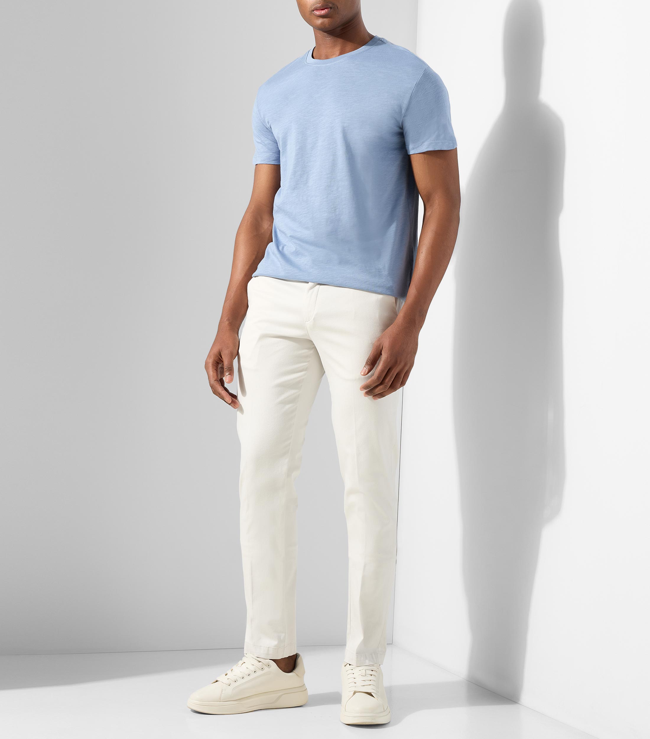 Playera cuello redondo manga corta lisa Hombre
